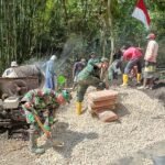 Perkuat Akses Warga, Pengecoran Cakar Ayam Jembatan di Klampis Bangkalan Digenjot